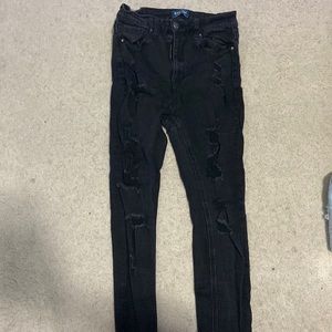Black Skinny Jeggings Size 7/28 Wax Jean